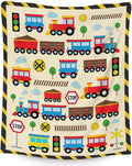 Train Throw for Adults - 60" x 80" Inches Cute Train Blanket Gift for Boys - Yellow Soft Cozy Throw Blanket for Bed, Couch, Travel