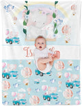 Custom Safari Animals Blanket Gift, Personalized Baby Blanket with Name, Soft Plush Flannel/Sherpa Fleece Throw Blankets for Toddler Kid Teen Boys Girls Color12
