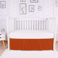 Box Pleated Mini Crib Bed Skirt Premium 100% Cotton 800 Thread Count Nursery Crib Toddler Bedding Crib Bedskirt for Baby Boys or Baby Girls, (24" x 38") + 10" Drop Lenght - Burnt Orange Solid