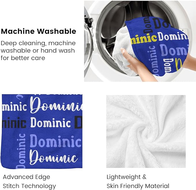 Dr.TOUGH Name Blanket Personalized Blanket for Adult Kids Flannel Customized Personalized Blankets and Throws
