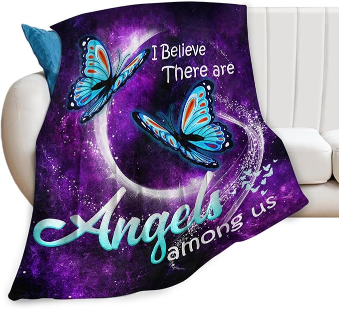 Tijuboni Butterfly Throw Blanket Blue Butterfly Gifts for Girls Boys Women Men Kids Adults Soft Flannel Fleece Blanket for Couch Sofa Bed Home Decor 40"x50"