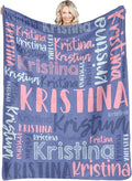 Dr.TOUGH Personalized Blankets with Name Customized Baby Blankets for Girls Boys Adults Monogrammed Blankets and Throws Christmas Birthday Mothers Fathers Valentines Day Gift (Dark Blue, 40''×50'')