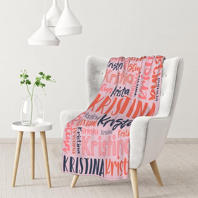 Dr.TOUGH Personalized Blankets with Name Customized Baby Blankets for Girls Boys Adults Monogrammed Blankets and Throws Christmas Birthday Mothers Fathers Valentines Day Gift (Pink,30''×40'')