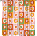 70s Flowers Curtains,Vintage Cute Colorful Abstract Floral for Girls Kids Bedroom Bathroom Curtains Window,Trendy Groovy Funky Novelty Home Window Treatments Drapes 72"" W X 63"" L, Style-5
