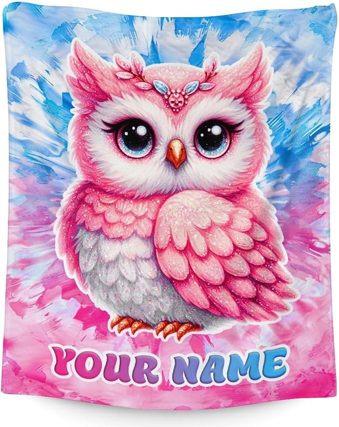 Custom Owl Gifts for Women - Adults Throw Blanket for Girls - 60" x 80" Inches Warm Comfortable Blankets Stuff for Sofa, Chair, Living Room