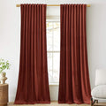 StangH Rust Red Velvet Curtains - Christmas Holiday Decoration Thermal Insulated Noise Reducing Drapes for Home Theater/Studio/Dining Room, W52 x L84, 2 Panels