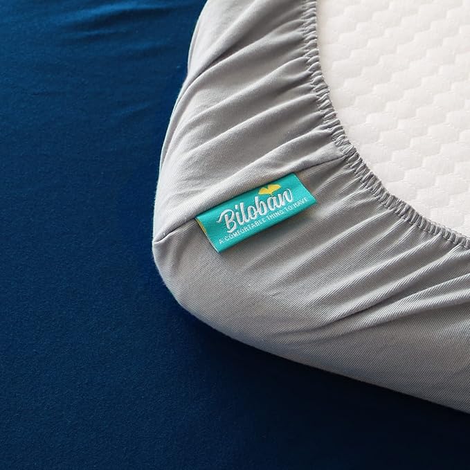 Bassinet Sheets Fit for YADAQE, Li'l Pengyu, BCOL, Miclassic, Milliard, TCBunny and Evolur Stellar Bedside Bassinet, 100% Cotton, 2 Pack, Ultra Soft Bassinet Sheet, Gray and Navy Blue