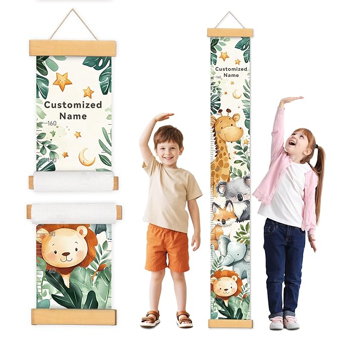 Height Chart for Kids, Height Measurement for Kids Wall Decor, Playroom Wall Decor, Nursery Wall Decor, Kids Bathroom Decor (Cute Animals)
