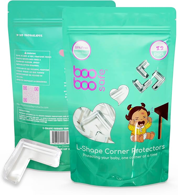 Transparent Corner Protector for Baby Safety - 12-Pack Edge Protectors, Furniture Corner Guards & Table Edge Covers - BPA-Free, Soft L-Shape Design for Baby Proofing Corners