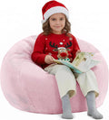 Nobildonna 3 ft Bean Bag Chair Cover (No Filler) 35"×43" Large Stuffed Animal Storage Bean Bag Washable Big Beanbag Chair Cover Premium Corduroy Stuffable Bean Bag Cover for Adults,Kids,Pink 300L