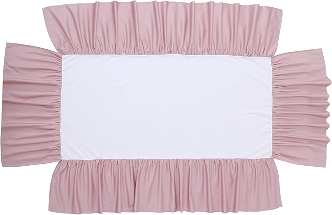 Crib Skirt Dust RuffleCrib Skirt Dust Ruffle, 100% Egyptian Cotton 400 Thread Count Soft Breathable Crib Bedding Skirt for Baby, Boys and Girls, Fading Resistant (Pink)