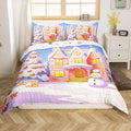 Feelyou Xmas Comforter Cover Set for Kids Bedroom Bed Decor, Christmas Bedding Set King Size Soft Bedspread Cover