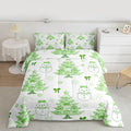 Feelyou Merry Christmas Comforter Set All Season Cute Snowman Bedding Set with 1 Pillow Cases Cartoon Bowknot Microfiber Kids Twin Bedclothes Christmas Tree Duvet Quilt Breathable Soft Lightweight