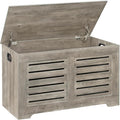 DINZI LVJ Storage Chest, Flip-Top Wooden Toy Box with 2 Safety Hinges, Entryway Shoe Storage Bench, Good Ventilation, Storage Trunk for Living Room, Bedroom, Easy Assembly, Gray Wash