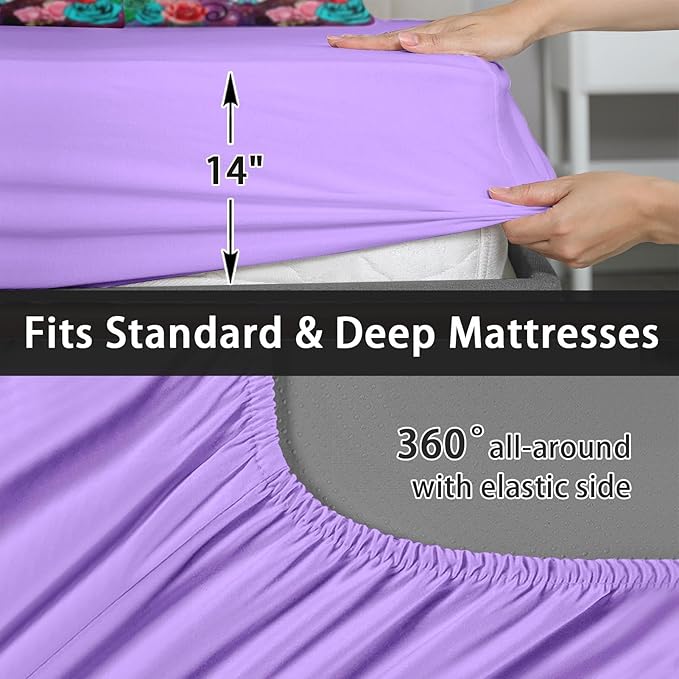 7 Pcs Queen Size Comforter Set with 2 Pillowcases & 2 Shams, Sugar Galaxy Bedding for Kids and Adults, Vintage Skeleton Flower Bed in a Bag with Flat Fitted Sheet