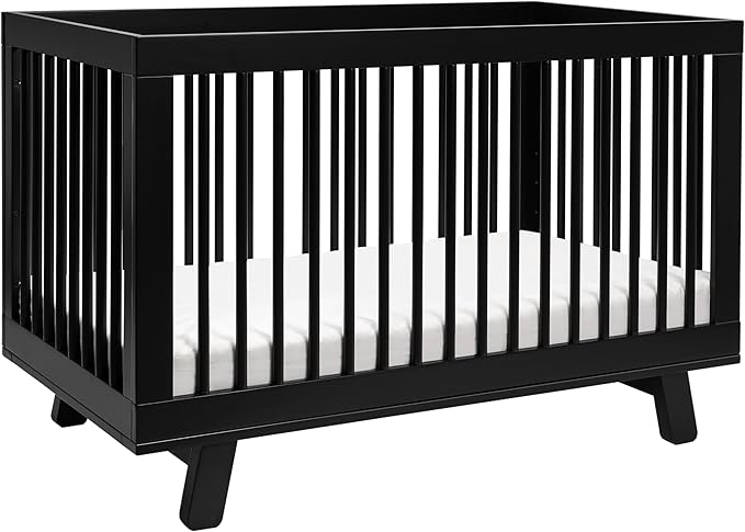 Babyletto Hudson 3-in-1 Convertible Baby Crib - GREENGUARD Gold Certified Convertible Crib to Toddler Bed & Daybed - Wooden Baby Bed with 4 Adjustable Mattress Heights - Easy to Assemble - Black