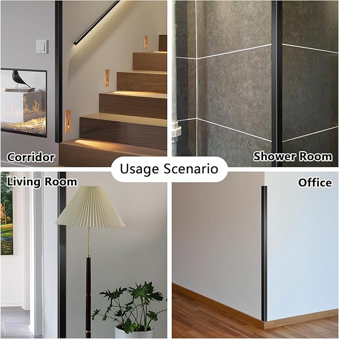 12PCS Aluminum Alloy Metal Corner Guards Black Wall Corner Protector 1.6" x 1.6" x 48" Wall Corner Protectors with 90° Angle, Corner Guards 19Ga / 0.9mm Thickness (4x4x120CM)