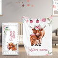 Custom Name Crib Bedding Set with Name - 2 Piece Cow Series Baby Set with Blanket and Crib Sheet, Cozy and Durable Infant Nursery Bedding, Gifts for Toddler Baby