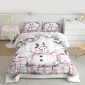 Feelyou Merry Christmas Comforter Set All Season Cute Snowman Bedding Set with 2 Pillow Cases Microfiber Kids Queen Bedclothes Snowflake Bedroom Decor Duvet Quilt Breathable Soft