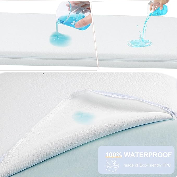 NeoBorn Baby Bassinet Mattress Pad, 47" x 23.6" Dual Sided Comfort Gel Memory Foam Mattress with Removable Soft Tencel Cover Fit for ADOVEL/BabyBond/ANGELBLISS/ELEMARA Bassinet Bedside Crib