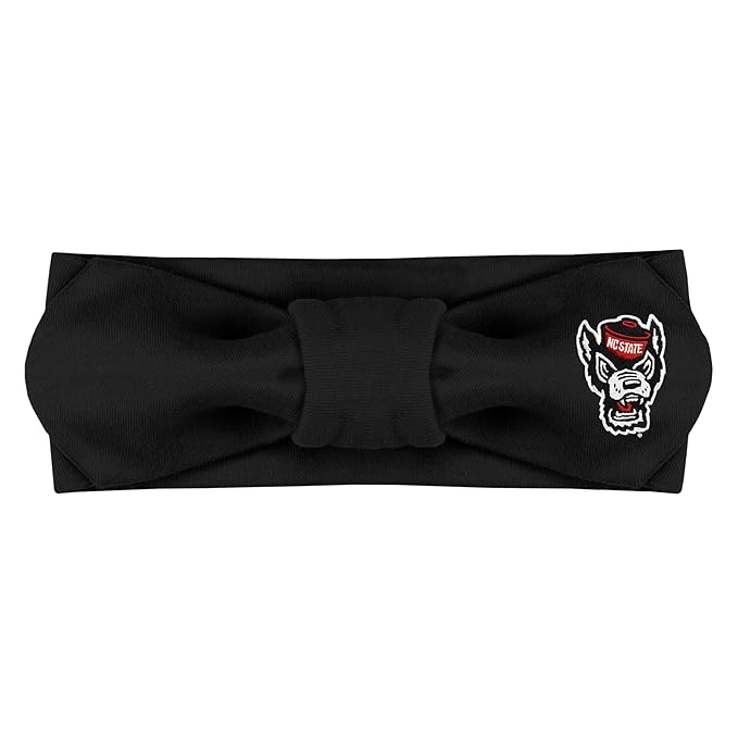Creative Knitwear North Carolina State Wolfpack Infant Girls Black Solid Hair Knot Headband Embroidered Logo - Size Newborn - 4T