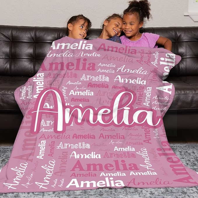 Dr.TOUGH Personalized Blanket for Adult Kids with Name Customized Blankets Personalized Throw Blanket for Christmas Birthday Gifts