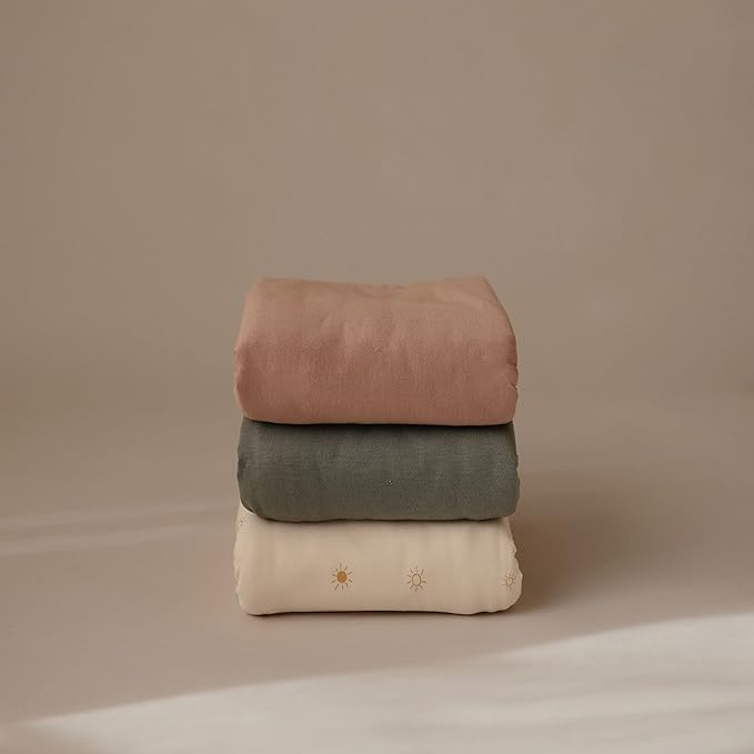 mushie Stretchy Baby Swaddle Blanket | Extra Soft & Snug Fit | 47"x47" (Sun)