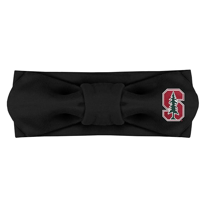 Creative Knitwear Stanford Cardinal Infant Girls Black Solid Hair Knot Headband Embroidered Logo - Size Newborn - 4T