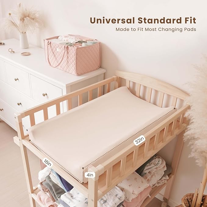 Konssy 3 Pack Stretchy Changing Pad Covers for Girl, Boy, Silky Soft Changing Table Cover, Breathable Baby Nursery Diaper Chang Pad Sheets (Blossom)