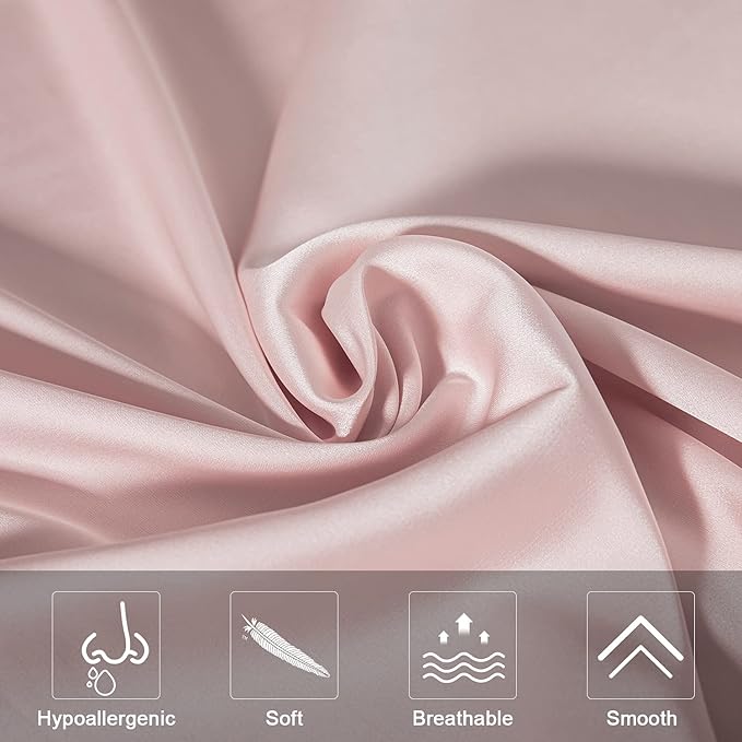 Mulberry Silk Pillowcase for Hair and Skin,Standard Size Cooling Silk Pillow Case with Hidden Zipper,Allergen Proof Dual Sides Soft Breathable Smooth Silk Pillow Cover for Women(Standard,Beige)