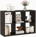 14.6 * 43.8 * 30.7 inches Engineered Wood 6 Cube Organizer, Black Cube Shelf with 6 Cube Storage, Cube Closet Organizer for Bedroom, Bathroom, Office, Dark Brown