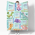 Dinosaur Lover Personalized Blanket with Custom Baby Dinosaur Custom Name Flannel Blanket Soft Throw Meaningful Gift for Toddlers Girls Boys Kids Pets 60 * 50" M for Teen