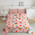 Feelyou Cute Gingerbread Man Bedding Set for Kids Boys Girls Queen Size Comforter Set Ultra Soft Winter Christmas Comforter Xmas Duvet Quilt Bedroom Decor Christmas Decor Quilt