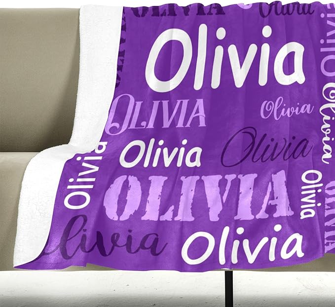 Gudina Personalized Baby Blankets and Throws, Custom Blanket with Name, Personalized Christmas Blanket Gifts for Women Men