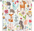 Jungle Animals Curtains, Cute Cartoon Animals Branches Blackout Window Treatments, Rod Pocket Thermal Insulated Drapes 2 Panel Sets for Kids Bedroom Nursery Classroom, 42" W X 54" L