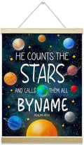 Nopoben Outer Space Poster Hanger Frame, Solar System Canvas Wall Art, Planets Wall Decoration for Kids, Nursery Classroom Kids Room Playroom Preschool Decor(12x16 Inches)-03