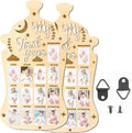 My First Year Photo Board, 2-Pack Wooden Milk Bottle Shape Baby Milestone Frame with 2 Nails Each, 17.3x9.4 Inch