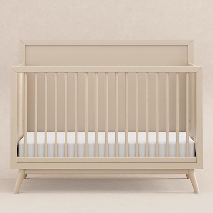 Babyletto Palma 4-in-1 Convertible Crib with Toddler Bed Conversion Kit in Taupe, Greenguard Gold Certified