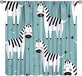 Zebra Blackout Curtains Black White Cute Cartoon Forest Animal Zebra Kids Bedroom Nursery Bathroom Decor Rod Pocket 2 Panels 63x72in
