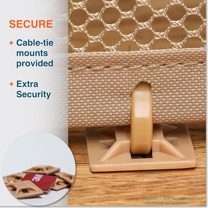 Roving Cove Stair Banister Guard 5ft x 3ft, Railing Safety Net for Baby Proofing, Child Safety Stairway Cover, Balcony Mesh Netting, Almond Brown