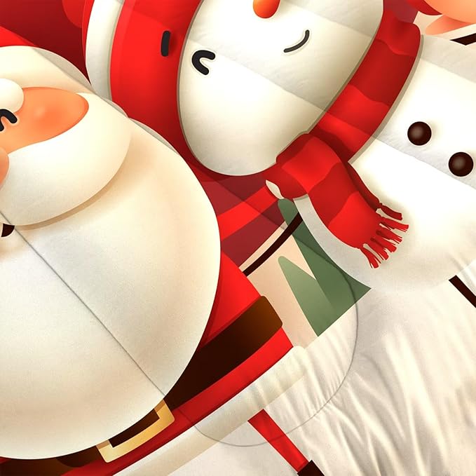 Xmas Bedding Sets Twin Size Christmas Santa Gnomes Comforter Sets Snowing Santa Claus Quilt for Kids Boys Girls Bedroom, 1 Comforter + 1 Pillow Case