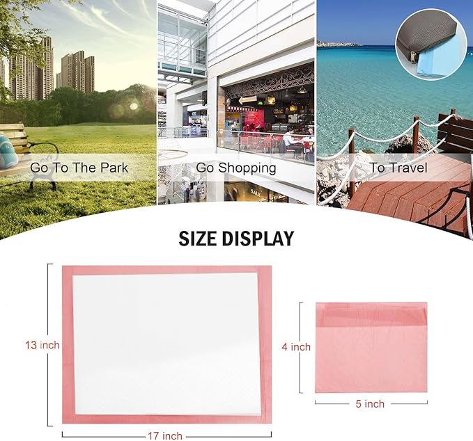 Rocinha Disposable Changing Pads for Baby 100 Pack Waterproof Diaper Changing Pad Cover Breathable Underpads Bed Table Protector Mat Baby Changing Pad Liner, 17 Inches x 13 Inches
