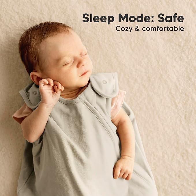2-Pack Organic Baby Sleep Sacks, 100% Cotton - Soft & Breathable 0.5TOG Baby Wearable Blanket, Toddler Sleeping Sack 18-24 months, Easy to Wear Transitional Swaddles for Newborns, Infants(Glacier, L)