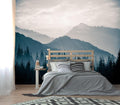 XMPMBM-Misty Forest Fabric Wallpaper Pine Forest Living Room Bedroom Bathroom Wall Mural-W 88" X H 59"（36 Square Foot）