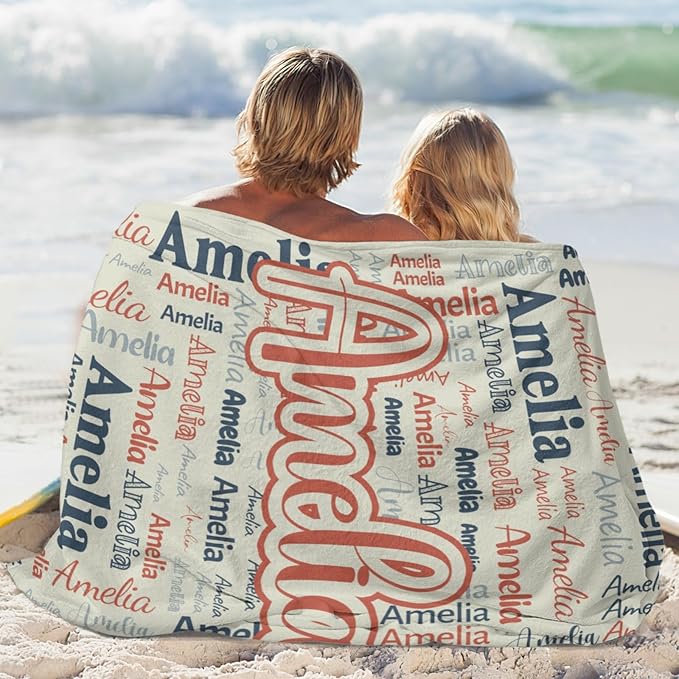 Dr.TOUGH Personalized Blanket for Adult Kids with Name Customized Blankets Personalized Throw Blanket for Christmas Birthday Gifts