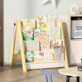NACHES Montessori Kids Bookshelf Fabric Sling Pockets – Front Facing Toddler Book Display and Toy Storage Organizer for Nursery Playroom or Bedroom 23" Wide (Burlywood, Small)