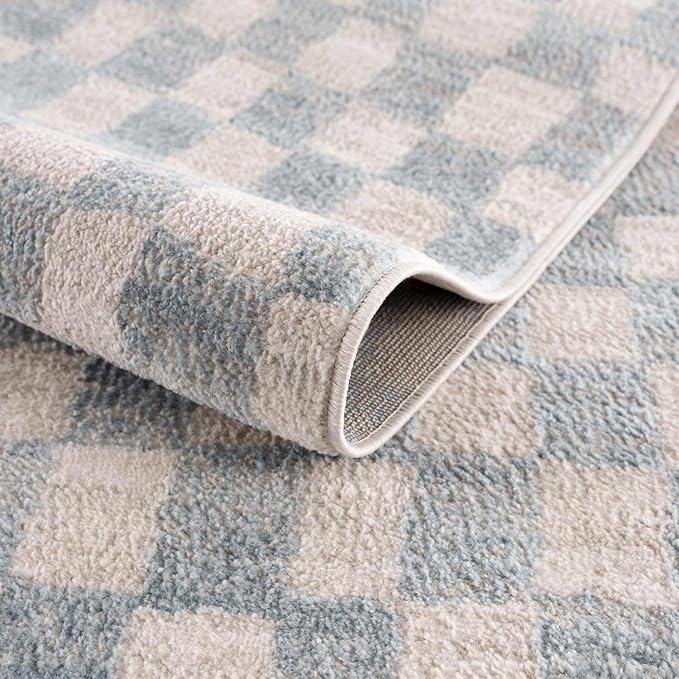 Hauteloom Benjy Hallway, Kitchen Runner Rug - Contemporary - Cream, Silver Blue - 2'7'' x 7'3''
