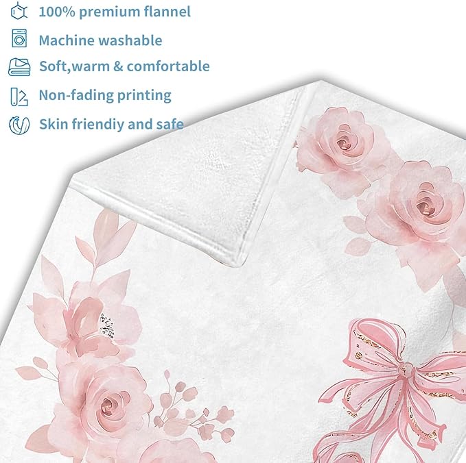 OLIVE OLIVIA Personalized Baby Milestone Blanket, Custom Name, 60"x80", Pink, Floral, Soft Flannel Fleece, Unisex, Winter, Modern, 1 Count