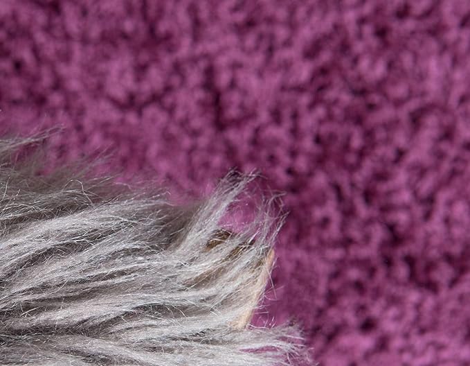 Unique Loom Solid Shag Collection Area Rug (2' 6" x 16' 5" Runner, Eggplant Purple)