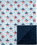 david's kids Micro Fleece Minky Baby Blanket for Boys Girls with Double Layer and Soothing Raised Dots, Breathable and Soft Lightweight Receiving Blanket for Newborns, 30x40 Inches, Flag